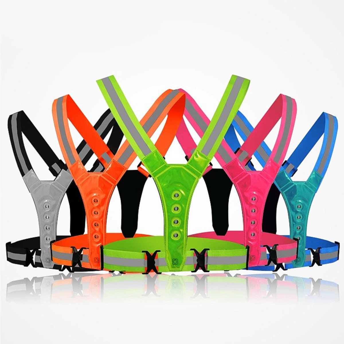 Running Gear Satisfy - Chaleco de seguridad LED ajustable para